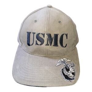 USMC Khaki Green Cap w/Eagle Crest & branded USMC license hologram.‎